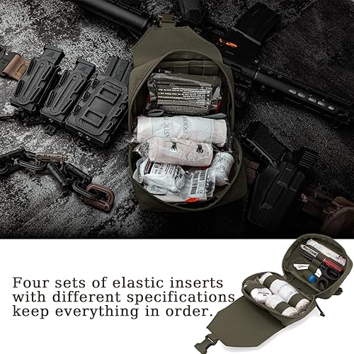 Miniatura 3 de PETAC GEAR Bolsa médica táctica Rip Away Bolsa de primeros auxilios IFAK Bolsa Molle y cinturón horizontal Bolsa de supervivencia de emergencia al