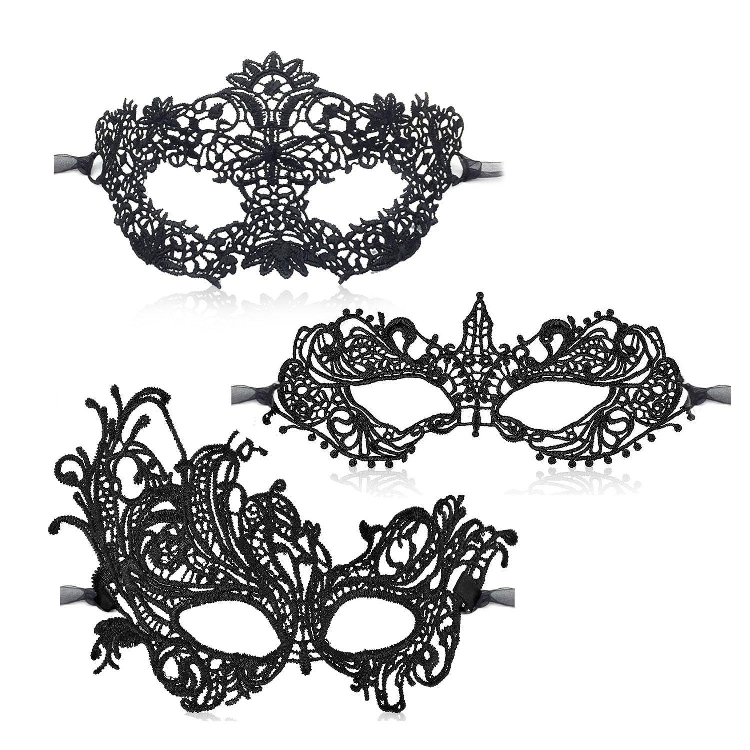 Zosutetoxo Venetian Lace Mask for Women, Filigree Eye Mask for Carnival & Masquerade Ball, Elegant Costume Accessory Black, a Thoughtful Gift