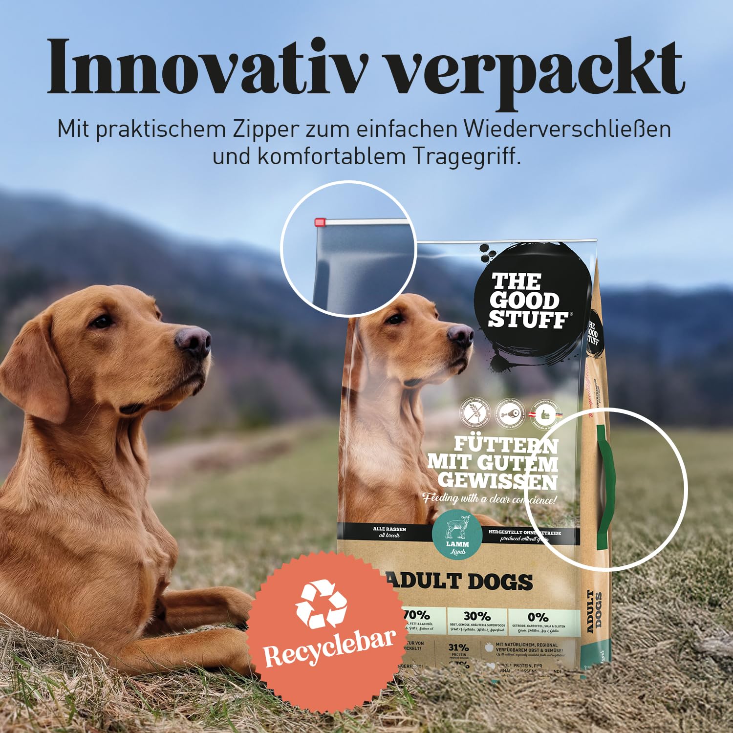 THE GOODSTUFF Lamm (Adult) 12,5 kg | Hochwertiges Hundetrockenfutter getreidefrei | Mit frischem Lammfleisch | Hundefutter trocken für ausgewachsene Hunde | ausgewogenes Trockenfutter für Hunde