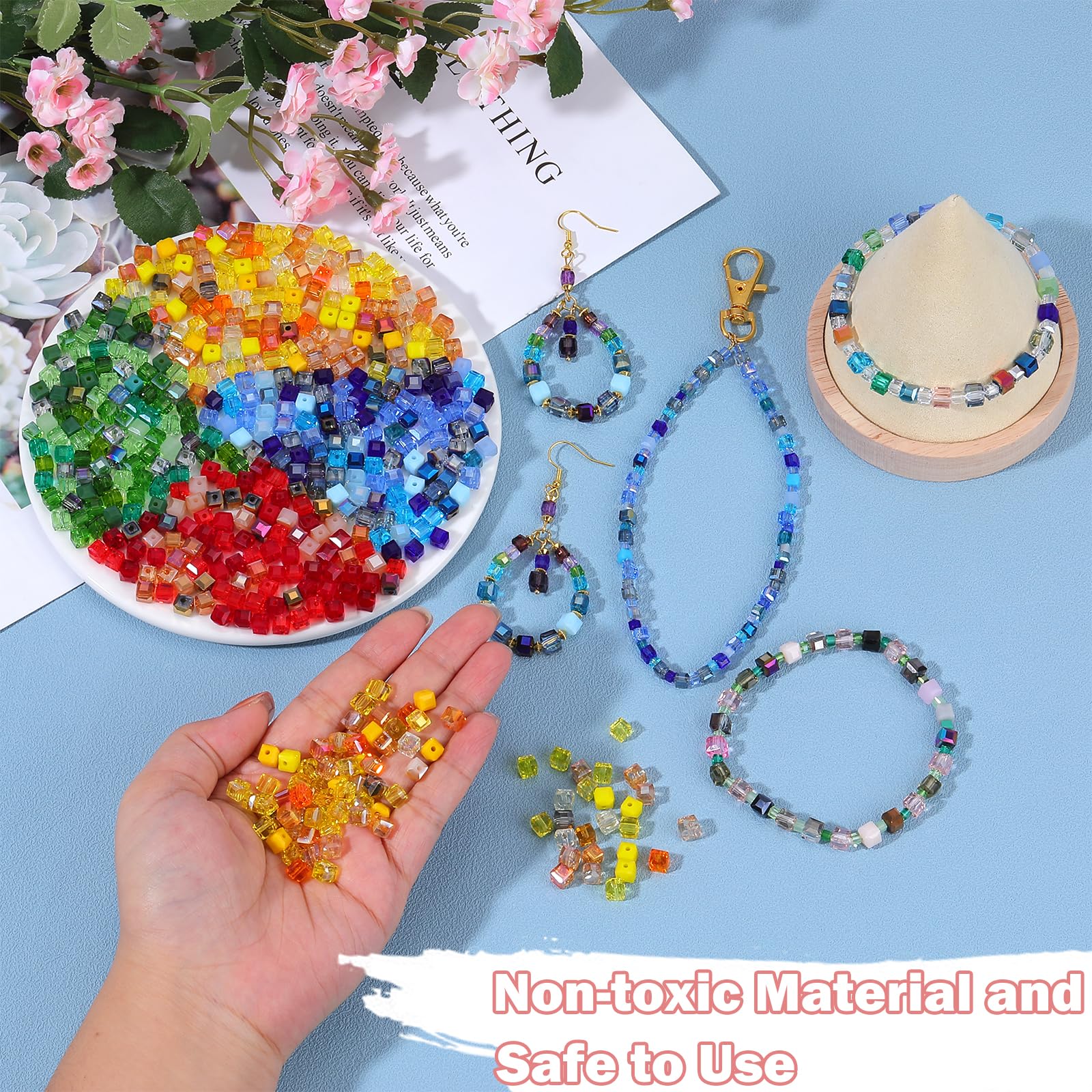 Lot De 200 Perles En Verre Craquelé De 6 Mm Pour La