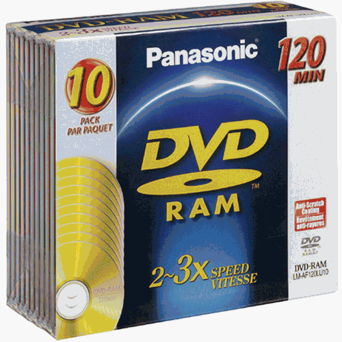 Panasonic LM-AF120LU10 10-Pack of 4.7GB DVD-RAM Discs (Without Cartridge)
