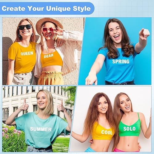 Miniatura 4 de 5 hojas, 215 letras y números para planchar para ropa, letras de vinilo de 2 pulgadas con letras de transferencia de calor de poliuretano A-Z,