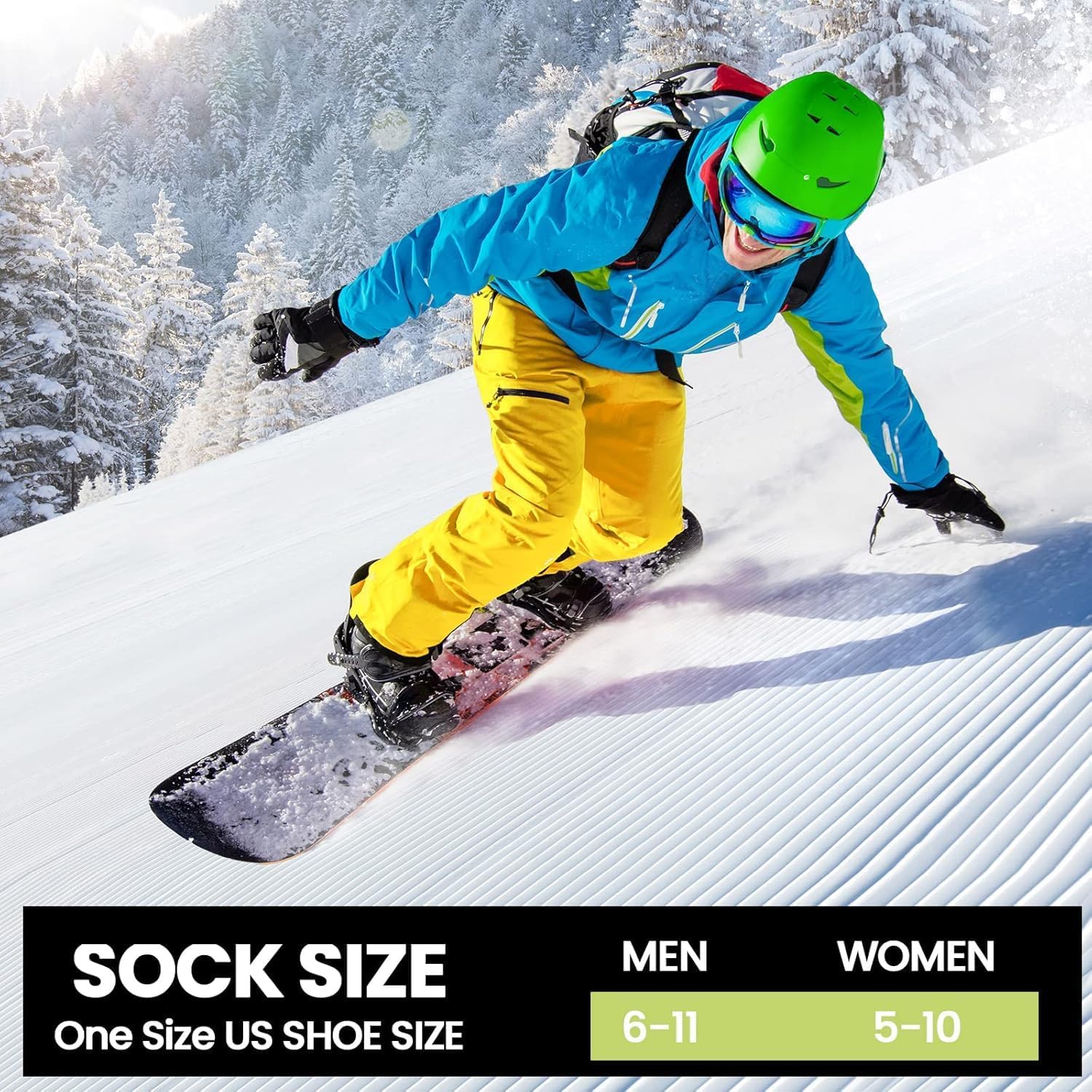 JaGely Mens Hiking Wool Socks Warm Thermal Thick Athletic Boot Sock for Winter Cold Weather, One Size, Multicolored