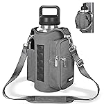 icolor Magnetic Gym Bag Water Bottle Carrier Holder with Phone Pockets & Strap,Nylon Gym Magnetic Bag 5 Built-in Magnets Gym Accessories Organizer Bottle Pouch Sleeve for Men Women (Light Gray)