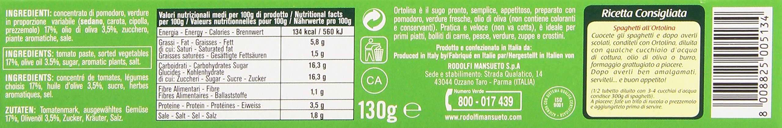 Rodolfi Sugo Pronto con verduras tomate a Parma 8x130g