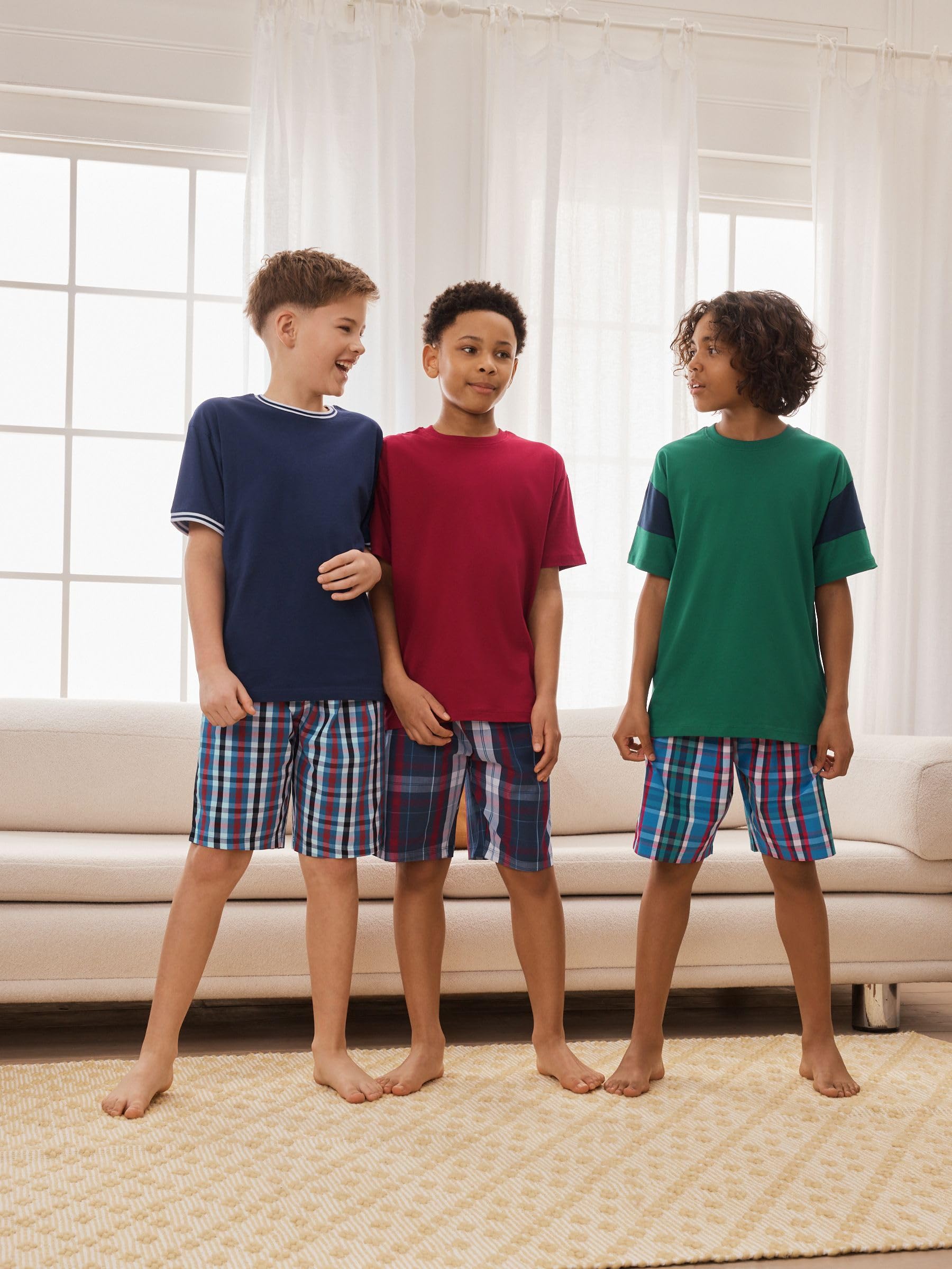 NEXT Jungen Kurze Schlafanzüge aus Webmaterial, 3er-Pack