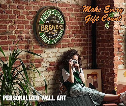 Vista 136 de THOUSAND OAKS BARREL CO. Personaliza el letrero de un cuarto de barril con cócteles de gato negro, barril de vino hecho de madera de roble de alta