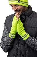 Vista 10 de Heat Holders Guantes de trabajo sin dedos para hombre, con aislamiento y acanalados, guantes de trabajo de invierno