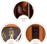 Vista 4 de Kendal Handcrafted Wood Cuckoo Clock MX025