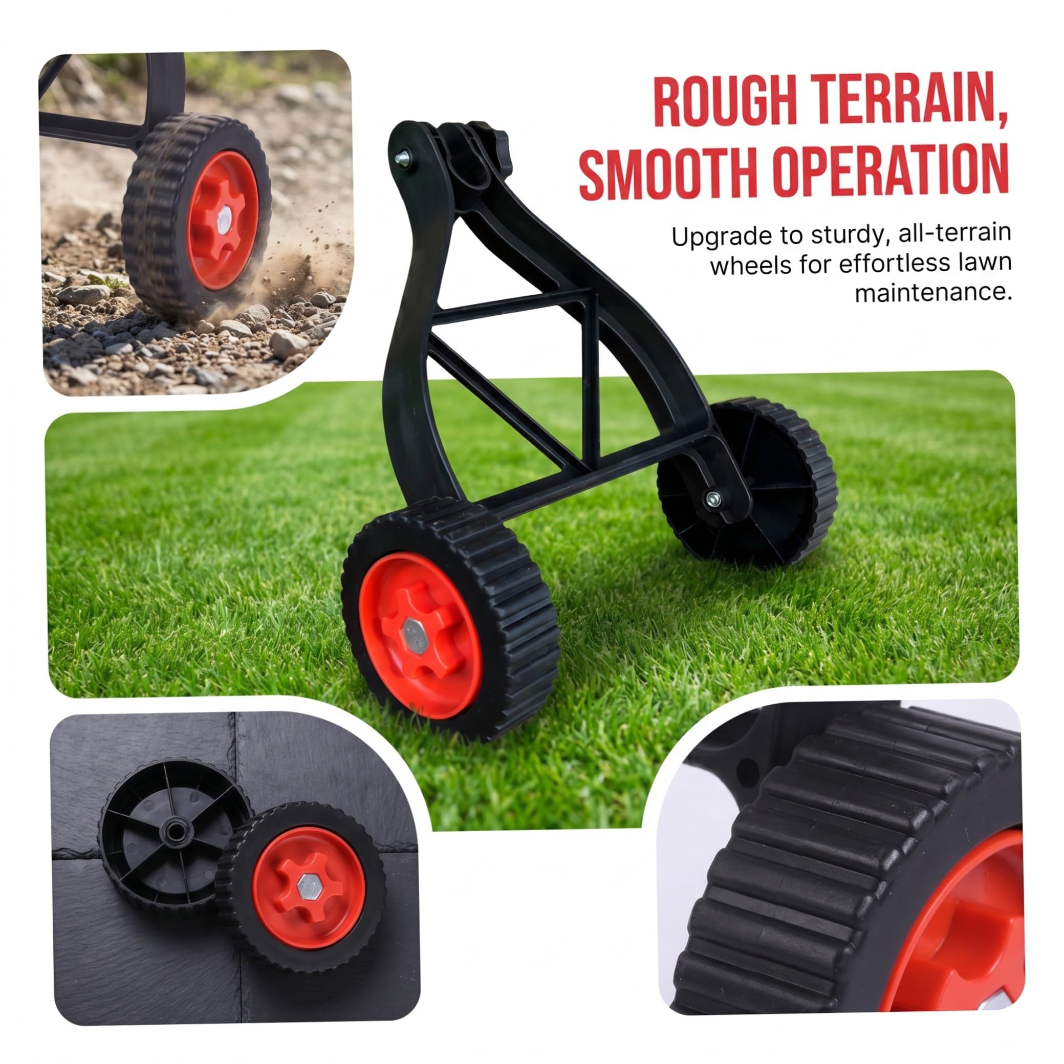 TEHAUX 2 Pezzi Ruote di Ricambio per Tagliaerba Batteria al Litio Piccole e Resistenti per Impiego Domestico e Giardinaggio Facile