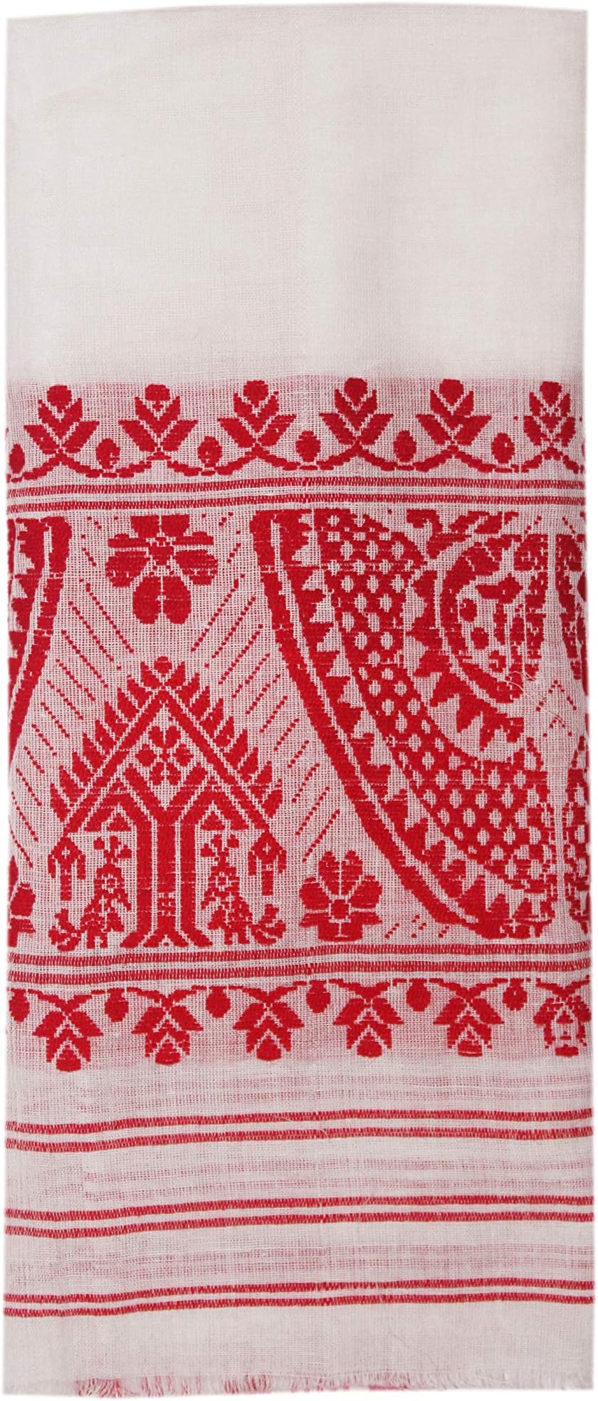 Assamese Traditiona Gamosa Authentic Handloom Product,Cotton,138 * 60cms,Pack-1