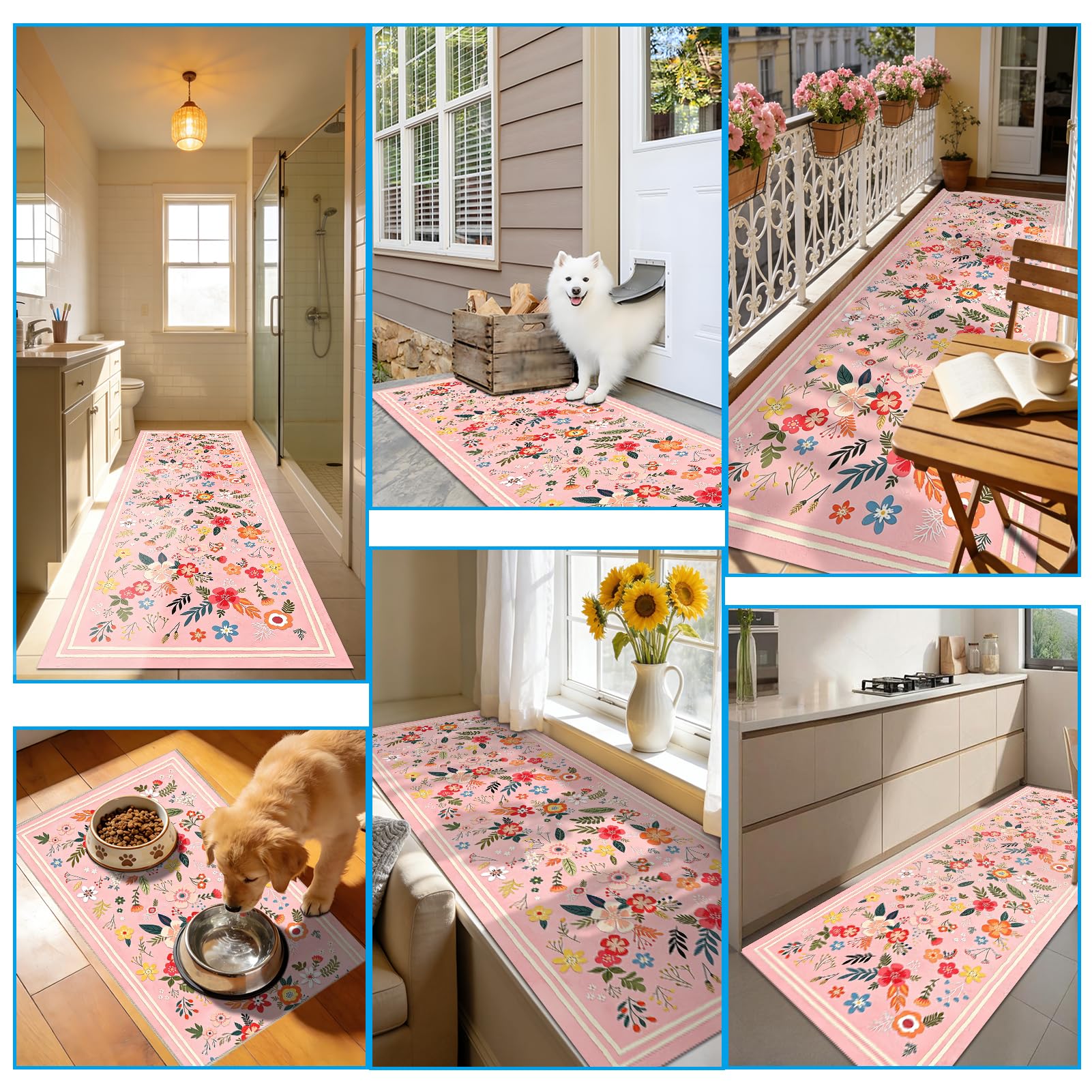 Tapis de Couloir Long, Tapis pour Cuisine Devant évier 60 x 450 cm
