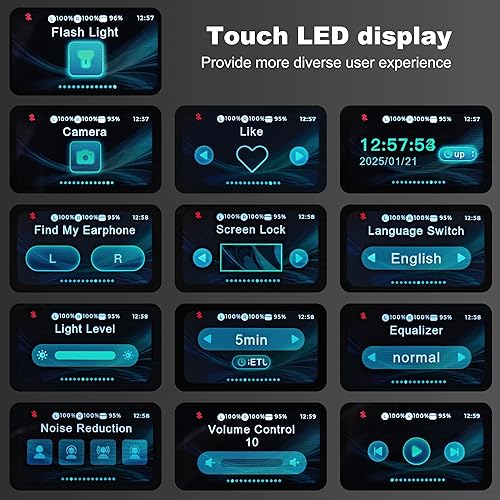 Miniatura 6 de Auriculares Inalámbricos de Traducción de Idiomas con IA, Traductor de Auriculares 3 en 1 en Tiempo Real, 144 Idiomas y Acentos con Pantalla Táctil