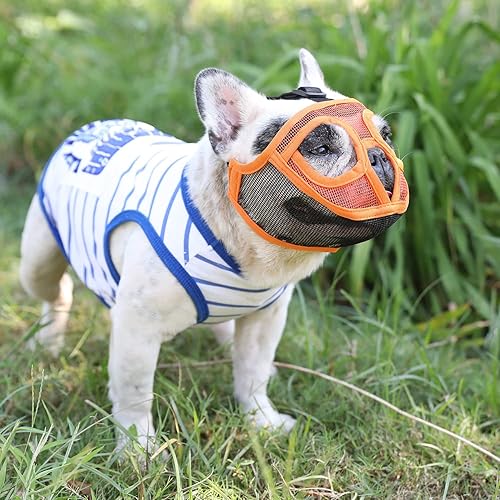 Miniatura 5 de Bozales cortos para perro, XXS - Bozal de malla transpirable ajustable para morder, masticar, ladrar, entrenamiento de perro, máscara negra