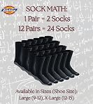 Dickies Men's Multi-Pack Dri-tech Moisture Control Boot-Length Socks