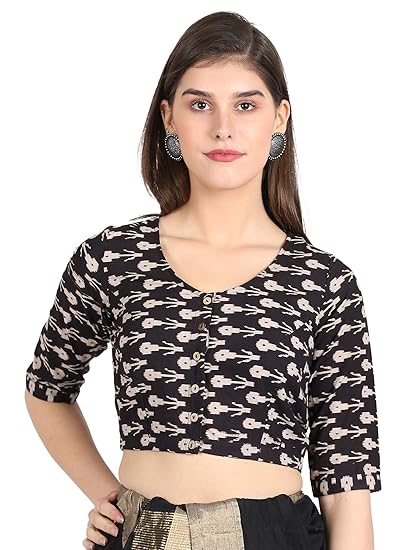 Hand Blocked Kalamkari Cotton Blouse for Women