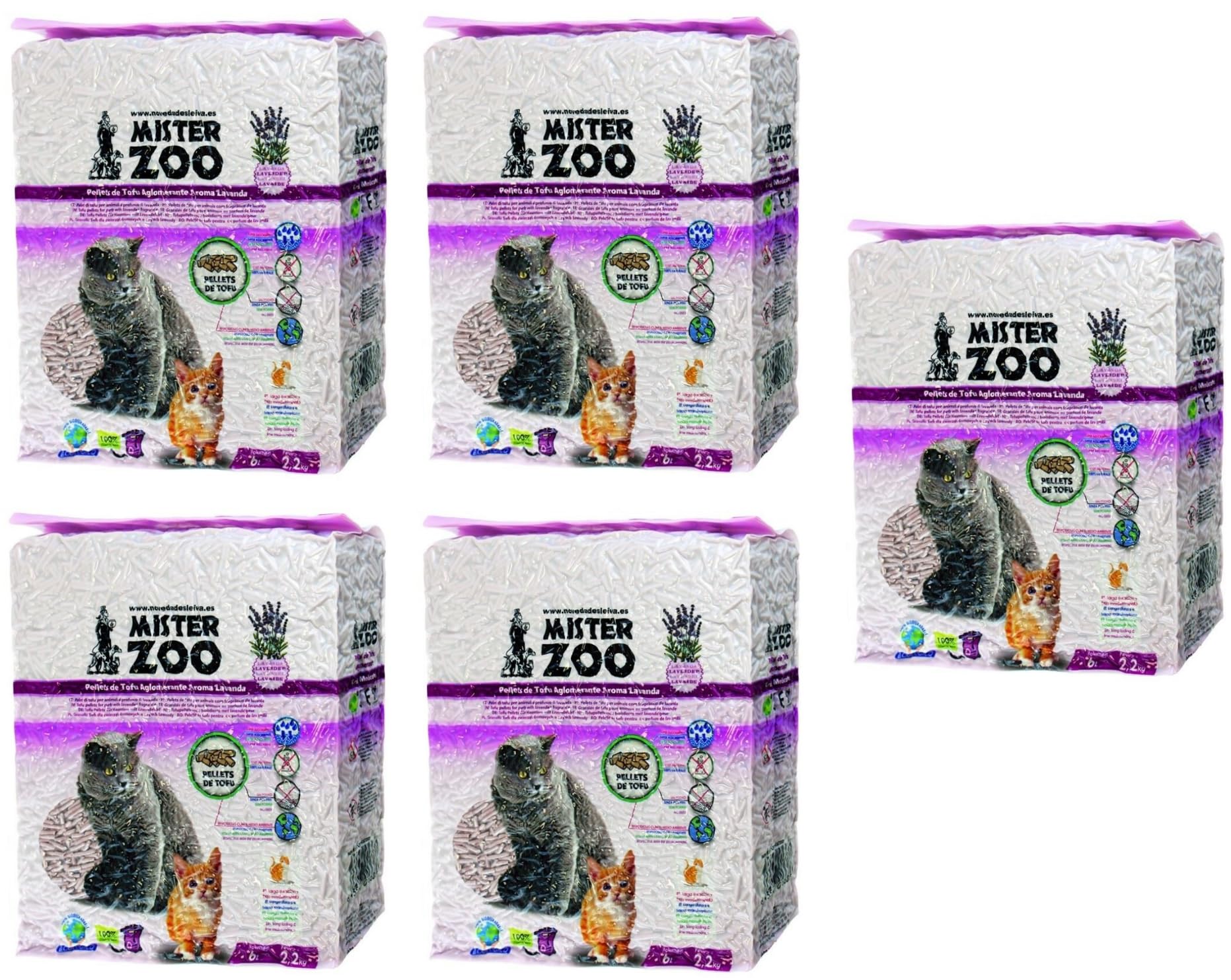 Pellets De Tofu Aglomerante 6L (5 Unidades, Lavanda)