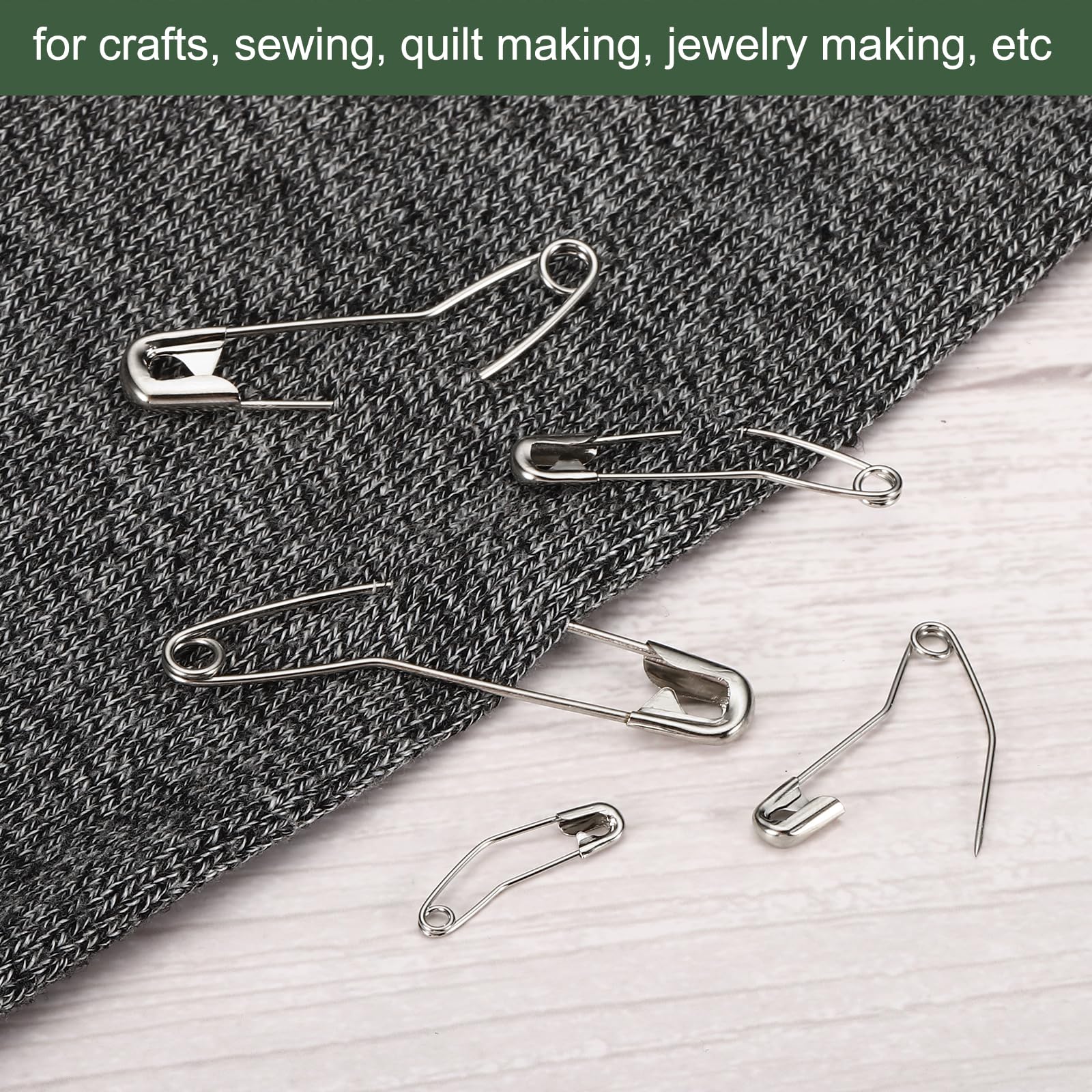 YOKIVE 100 Pcs Curved Safety Pins, Nickel Plated Quilting Pins, Silver Tone, 1.97 Inch - Image 3