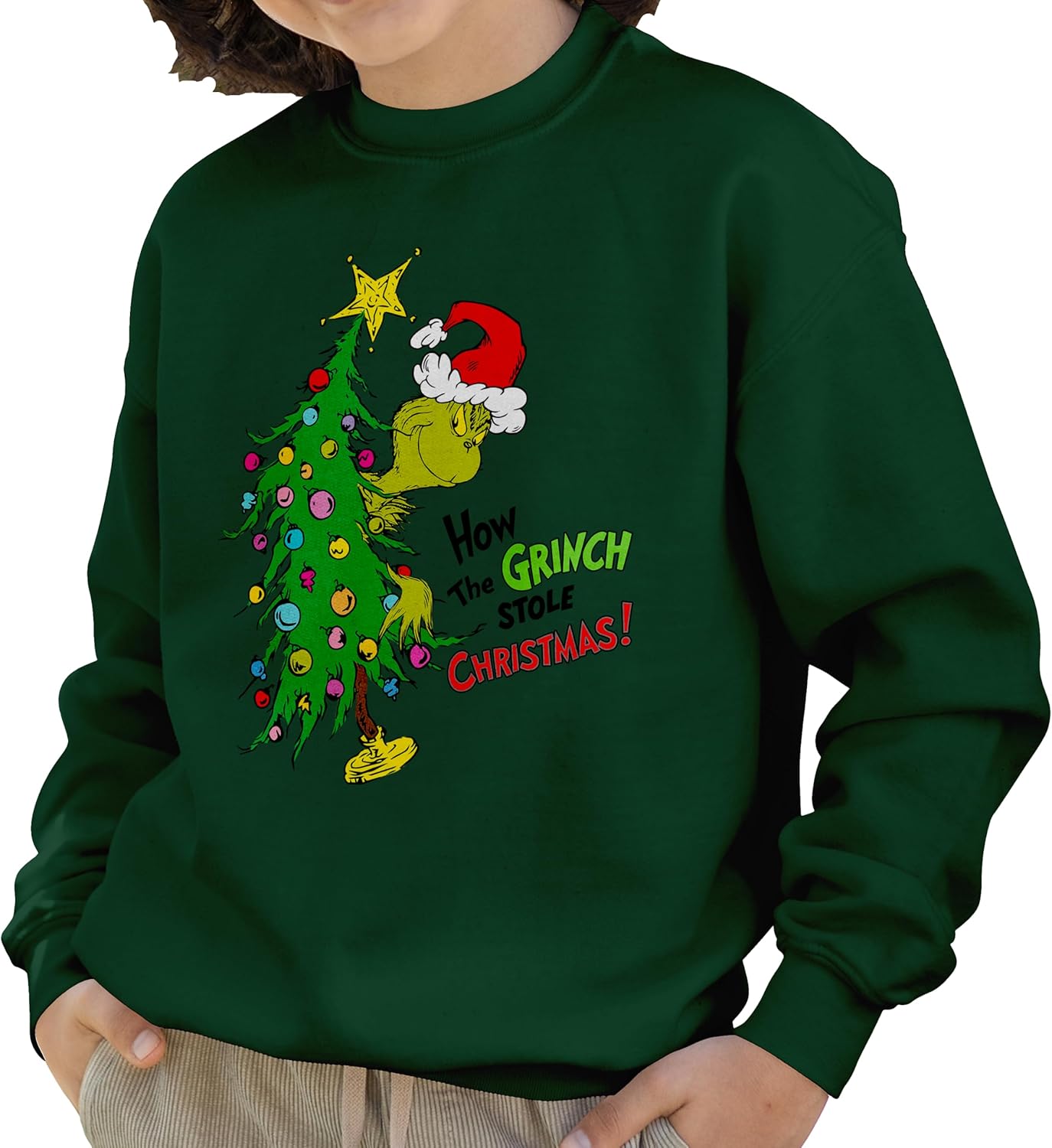 Isaac Morris Limited How The Grinch Stole Christmas Kids and Adult Sized Crewneck Sweatshirt
