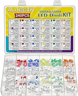 24 Values Multicolor LED Light Emitting Diodes Kit 5MM 3MM White Red Blue Yellow Green Orange Purple Transparent Round LED Lamp Lighting Assorted for Arduino Electronics