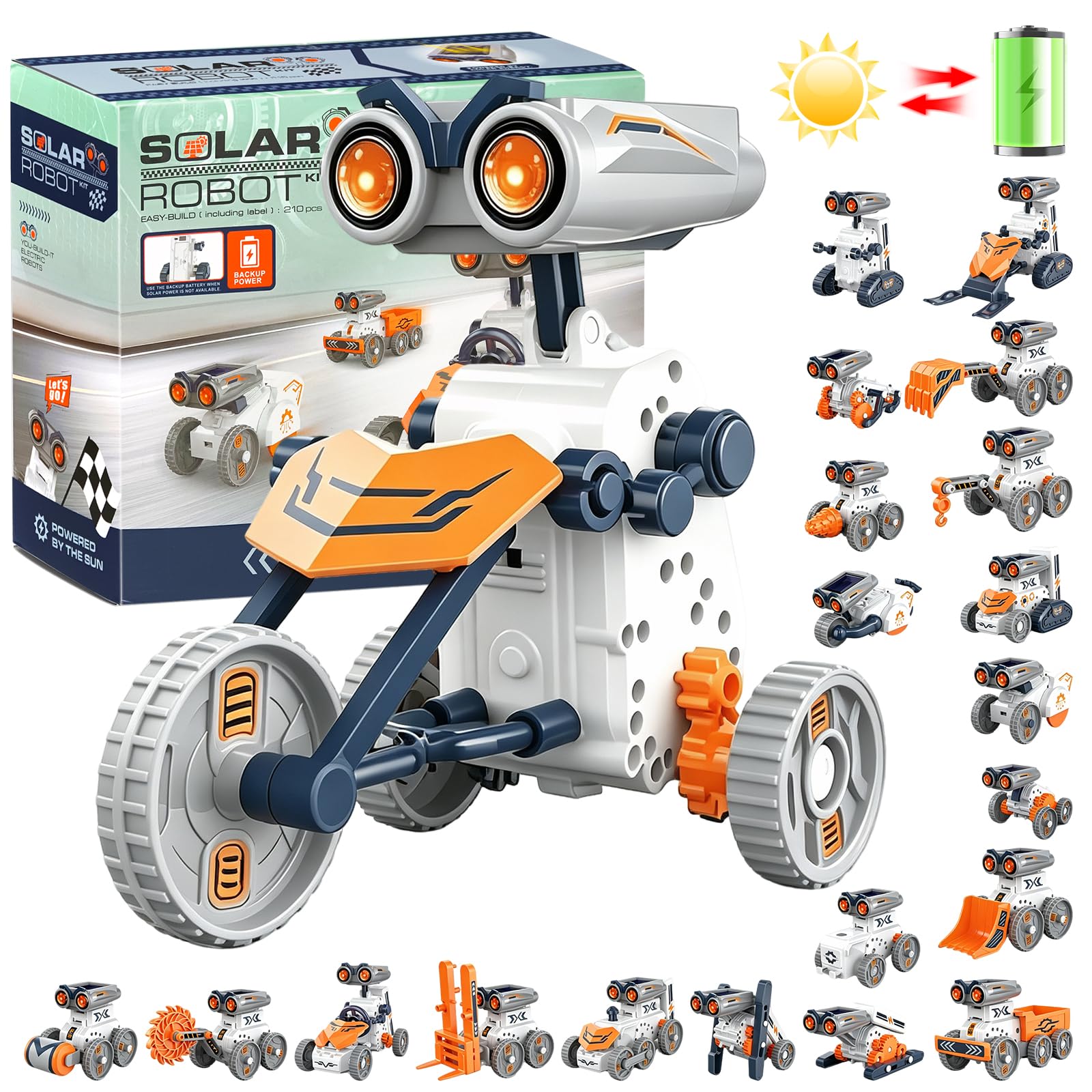 21-in-1 Solar Robot Toys, Educational Robot Building Science Kit for Kids