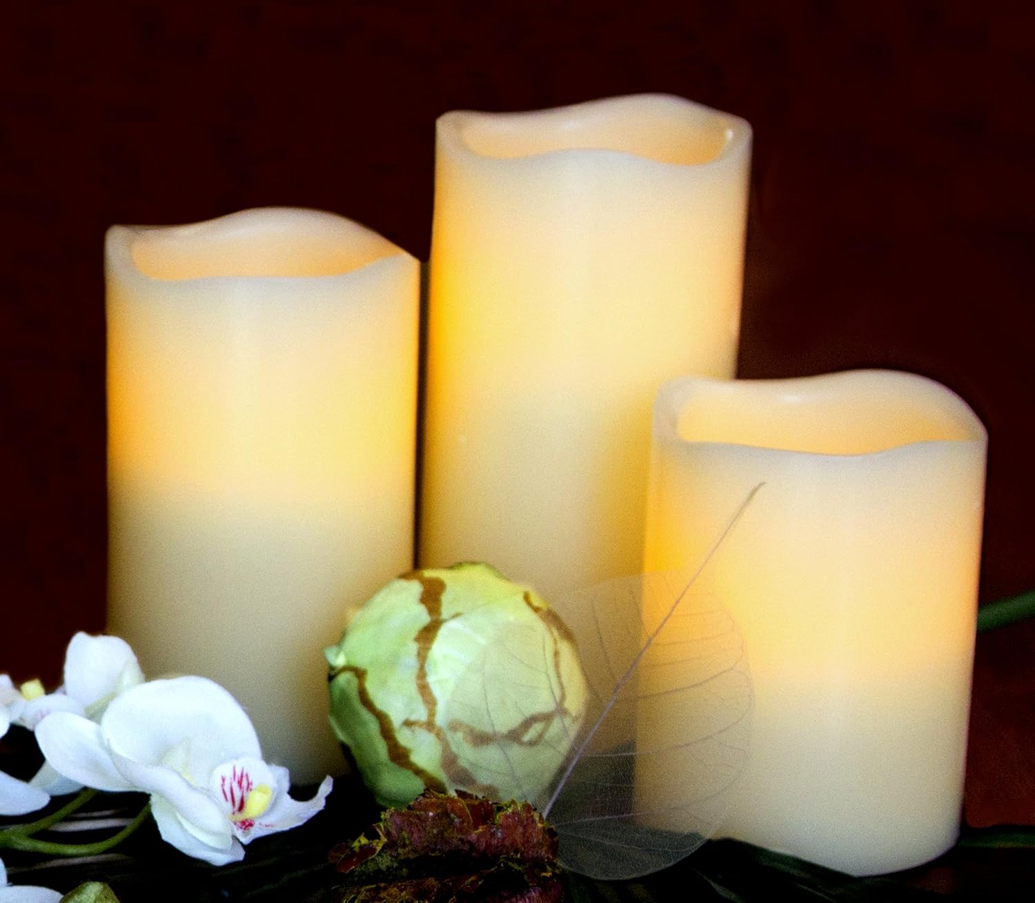 Flameless Candles with Remoteset of 3 (4",5",6") Wax