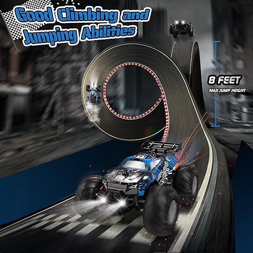 Miniatura 6 de Auto de control remoto, camión de control remoto todo terreno para niños, camión recargable a control remoto con LED, 120, 6.2 mih, 2 motores, 2.4