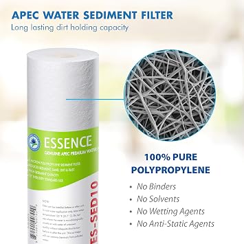High Capacity Pre-Filter Set for Essence Series Reverse Osmosis Water Filter System (1 Count) and Inline Carbon Filter with Quick Connect