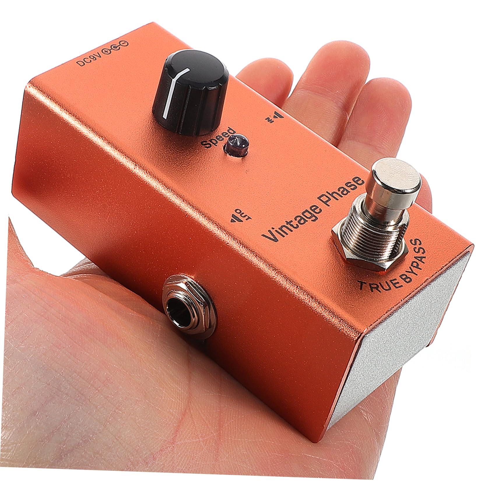 Pedale Effetti Fase Retro Mini per Chitarra Elettrica Arancia | Metallo, Luci Indicatore Chiare, Tecnologia Riduzione Rumore, Uso Portatile per Registrazione