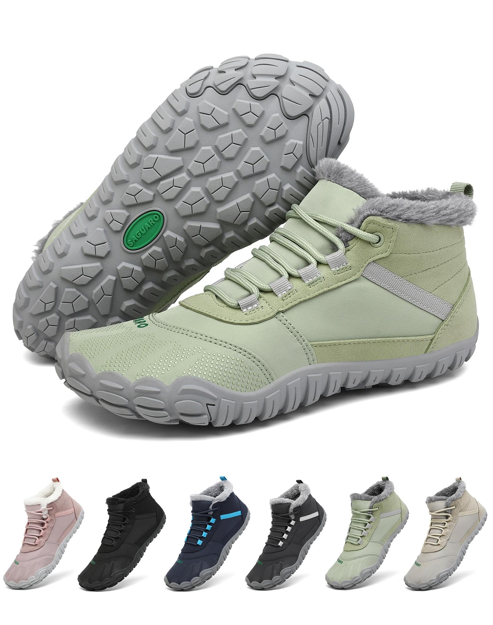 SAGUARO Barefoot Stivali Invernali Impermeabile Uomo Caldo Scarpe Inverno Donna Trekking Sneaker Outdoor Impermeabile