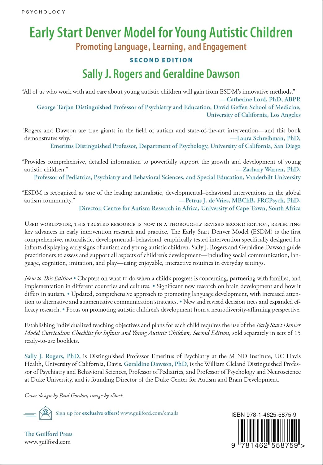 Early Start Denver Model for Young Autistic Children: Promoting Language, Learning, and Engagement      Second Edition