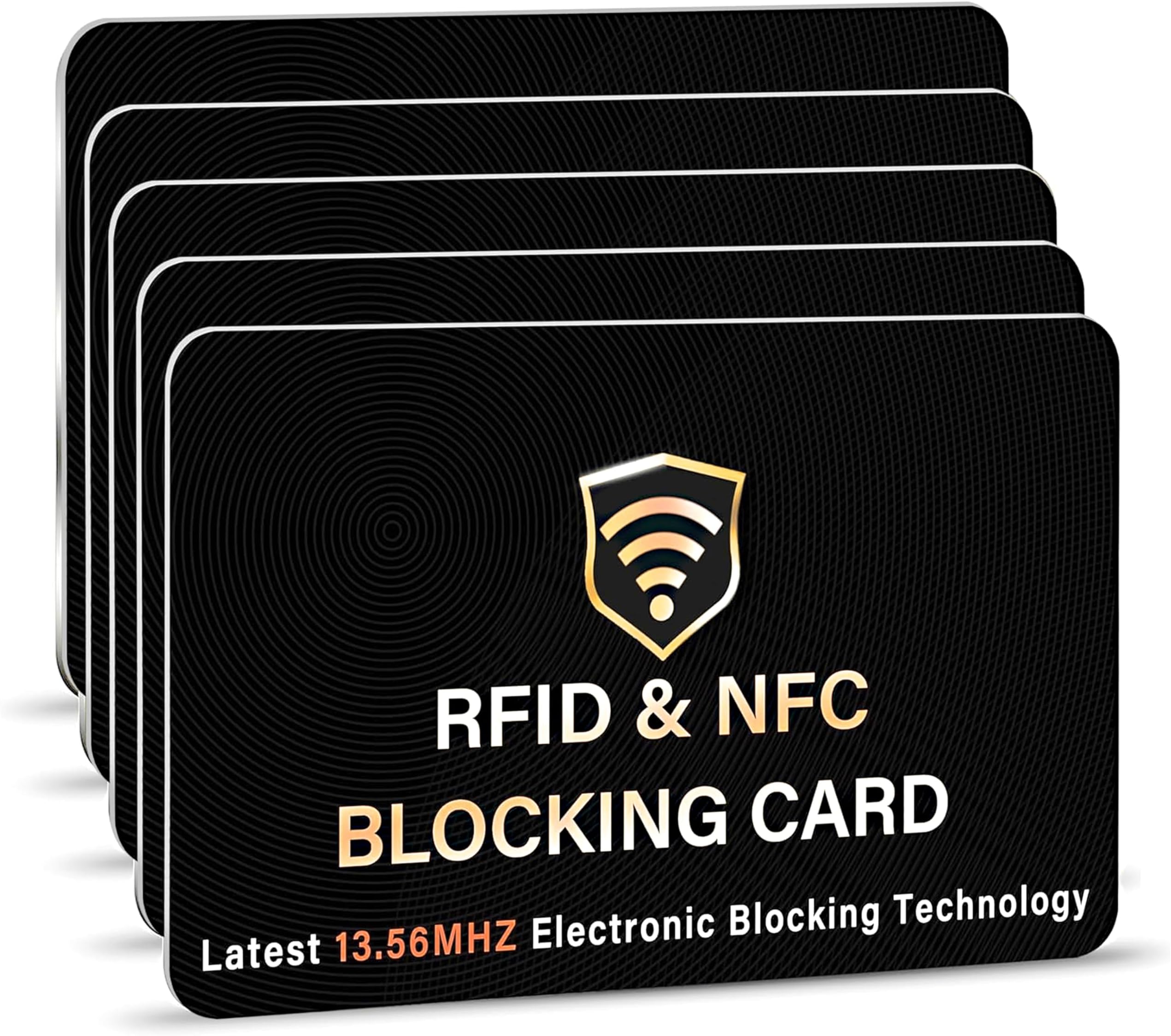 SaiTech IT RFID Blocking Cards 5 Pack Premium Contactless NFC Debit Credit Card Passport Protector Blocker Set for Men & Women, Smart Slim Design Perfectly fits in Wallet/Purse (Black)
