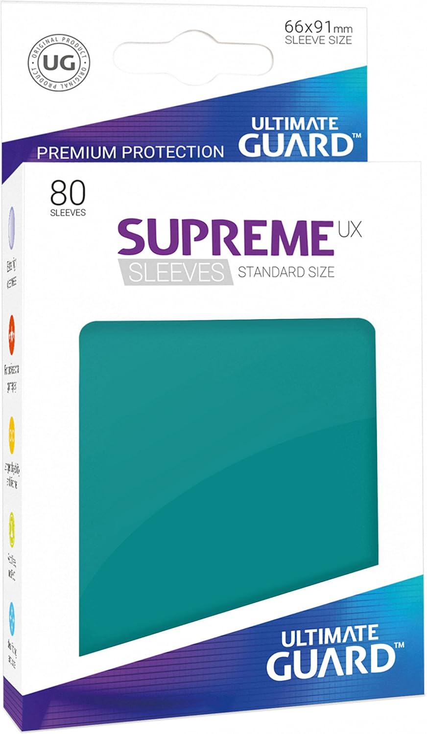 Ultimate Guard Supreme UX Card Sleeves (80 Piece), Petrol Blue, Standard Size