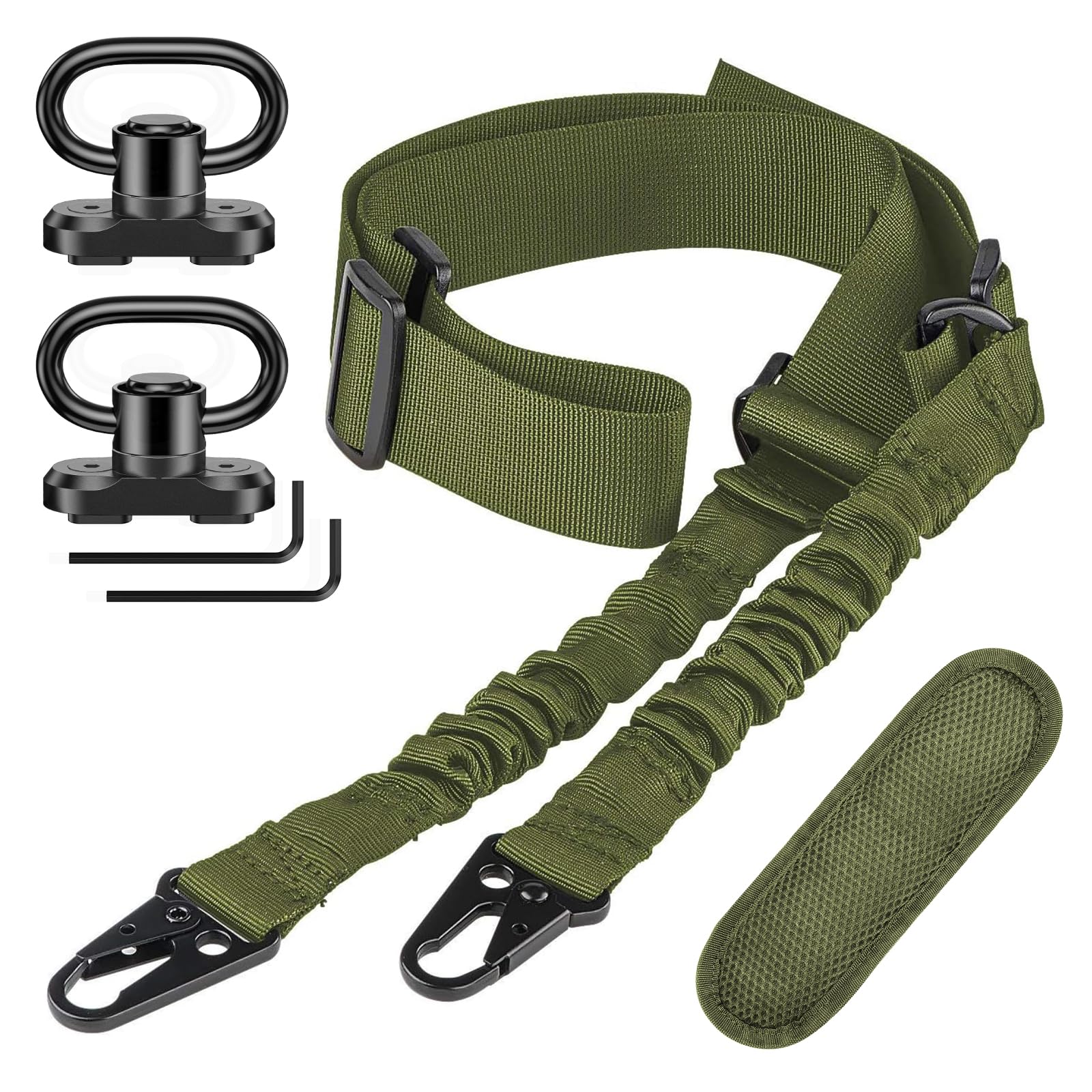 CVLIFE Rifle Sling Two Point Sling, Removable Pad 360° Swivels, Elastic