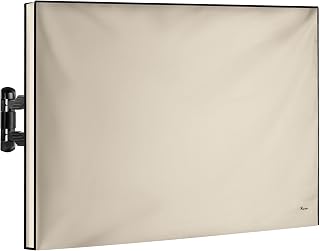 Garnetics Outdoor TV Cover 75 Inch – Waterproof, Weatherproof TV Enclosures with Smart Shield Screen Protectors, Ideal for Outdoor Use, Moving, and Storage - Beige