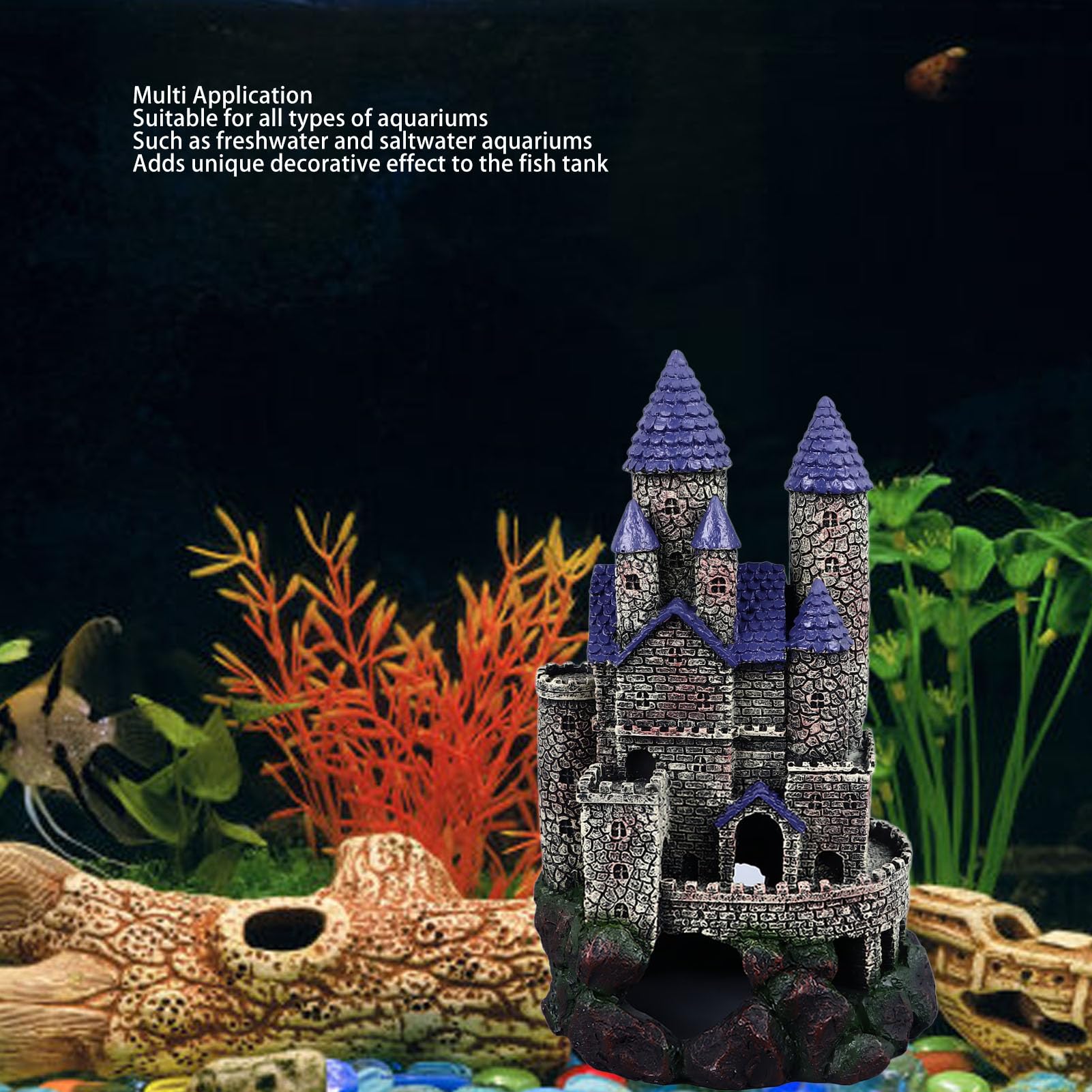 Decorazione per acquario con serratura in resina, decorazione per acquari di acqua dolce, decorazione sicura e durevole