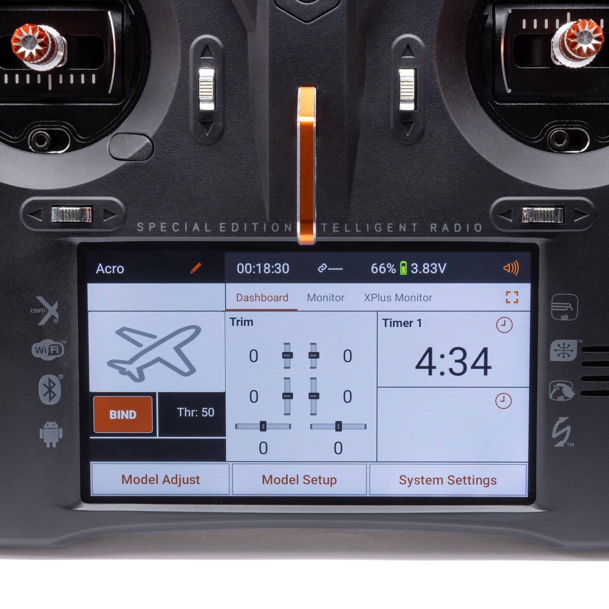 Spektrum iX14+SE Special Edition mit Aluminium Gimbals und Hall Sensoren, 20 Channel Transmitter Fernbedienung für ferngesteuerte Flugzeuge