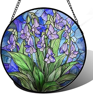 Stained Blue Purple Flower Suncatcher