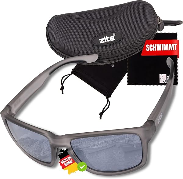 Zite Fishing Polarisationsbrille | Culo | Polbrille Angeln verspiegelt, UV400 & Schwimmfähig | Ultraleichte Angelbrille mit Hardcase & Tasche | Angelbrille polarisiert zum Angeln, Fishing Glasses - 2