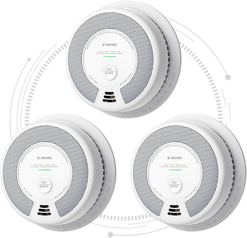 3-Pack Interconnected Smoke and CO Detector, SC06-W | 10-Year Sealed Battery (Not Hardwired), Interconnected Alerts, 2-in-1 smoke & CO, Easy Install, UL 217 & UL 2034 Certified