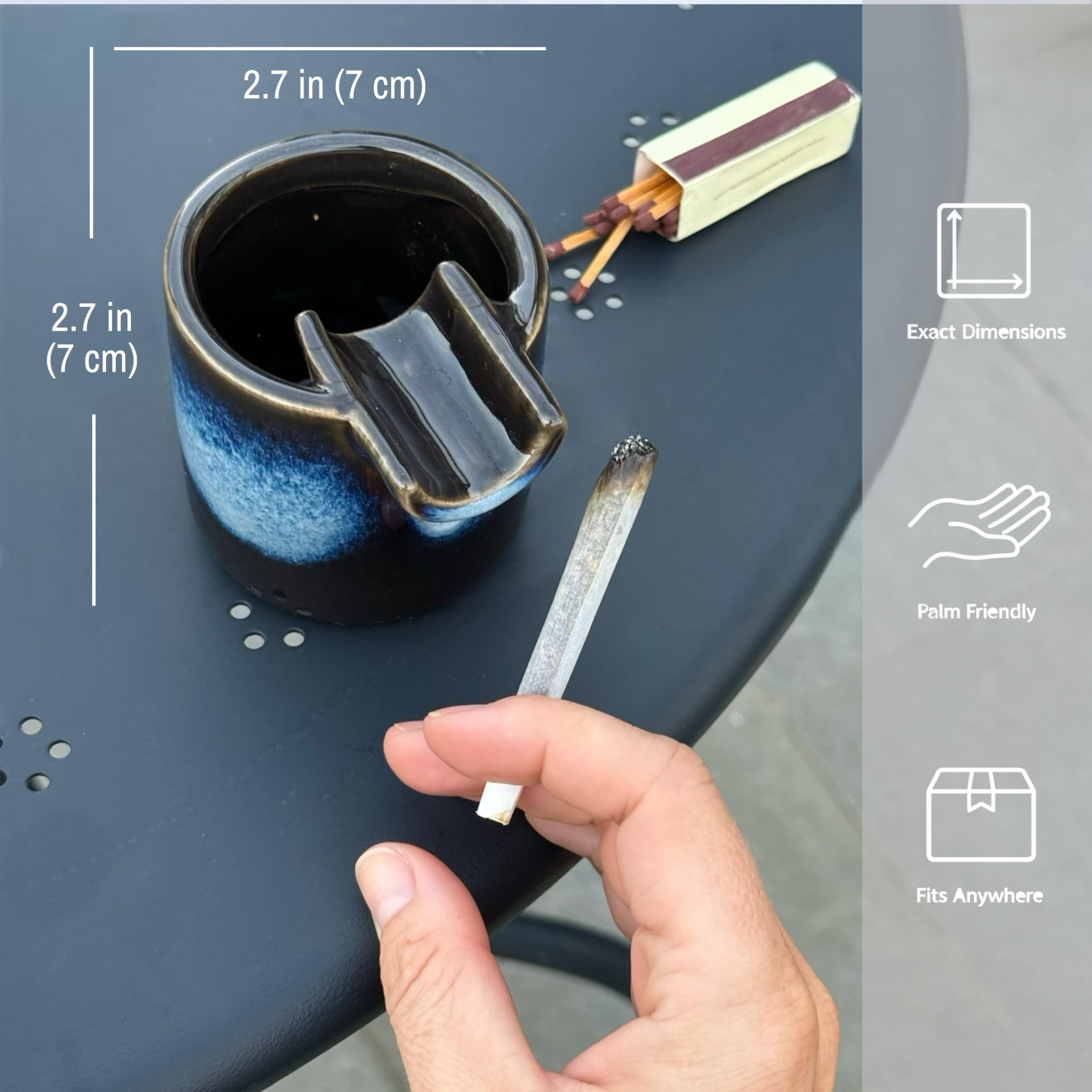 Amazon.com: Cool & Cute Ceramic Ashtray – Deep Ash Tray with