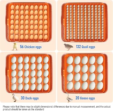 56 Egg Incubator Fully Automatic Incubator Dual Electric Egg Brooding Machine for Silkies Egg Candler Auto-turning Incubator Bird Hatching Machine