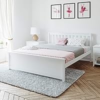 Vista 30 de Max & Lily - Cama individual, base de cama con cabecero para niños, listones, color blanco.