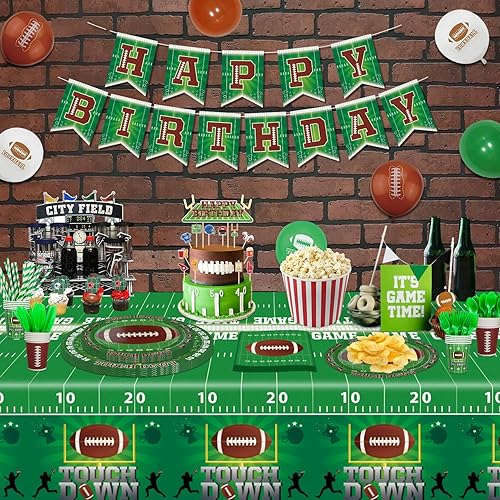 Miniatura 5 de Paquete de 206 decoraciones de fiesta de cumpleaños de fútbol, suministros de fiesta de fútbol, decoración de fiesta de fiesta de juegos deportivos,