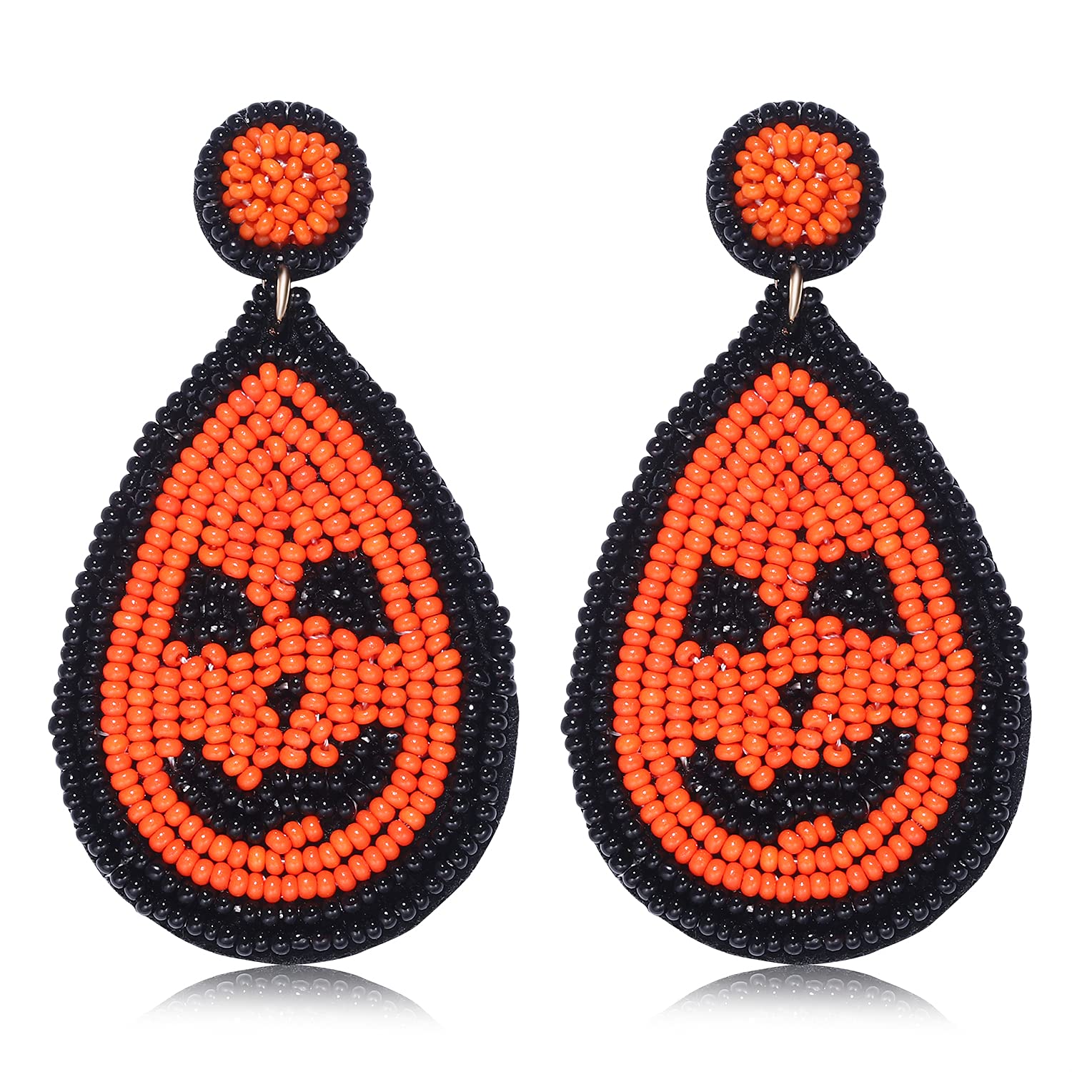 boderierHalloween Earrings for Women Statement Spooky Spider Bat Beaded Drop Earrings for Halloween Costumes Decorations Party Jewelry Gifts
