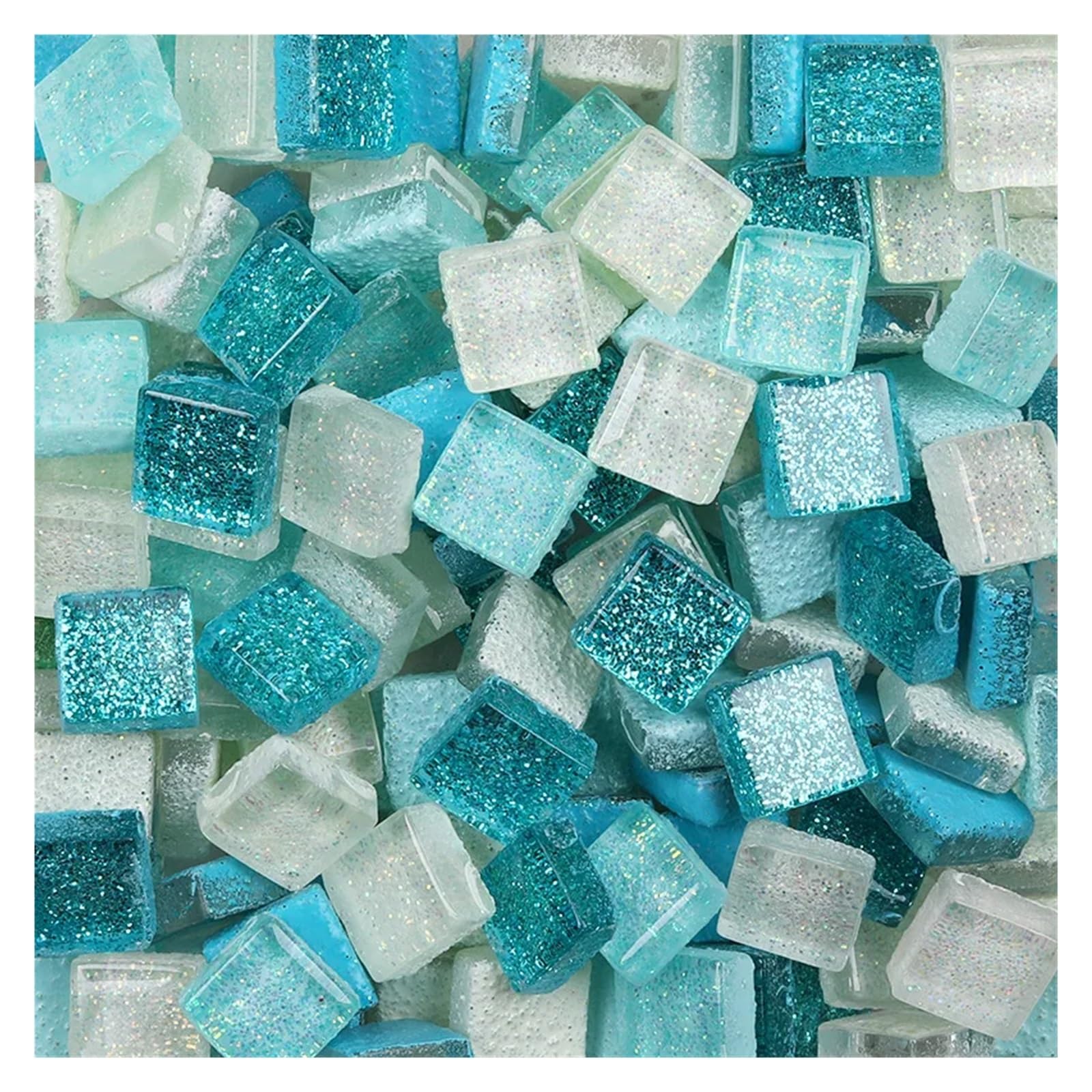 Xulvoz Color01 Mosaic Tiles 400G Diy Mix Color Glitter Glass Mosaic Stones Tiles Pebbles Crafts Material Puzzle For Making Arte