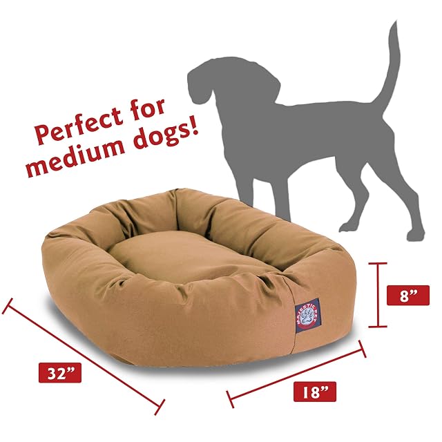 Foto 2 de 5 de Majestic Pet 32 Inch Khaki Bagel Dog Bed by Products