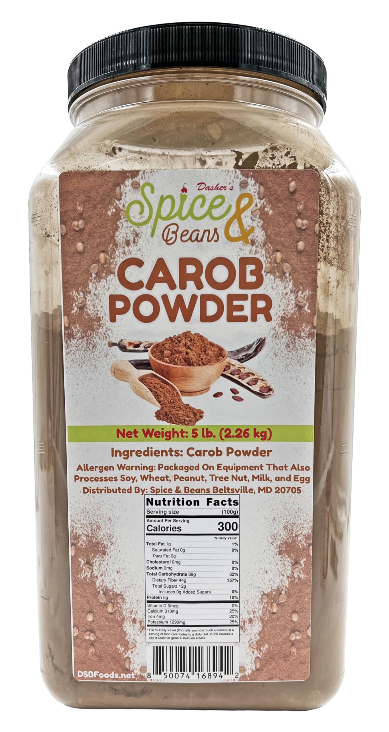 Carob Powder | Chocolate Substitute | by Dasher's Spice & Beans | 5 lb
