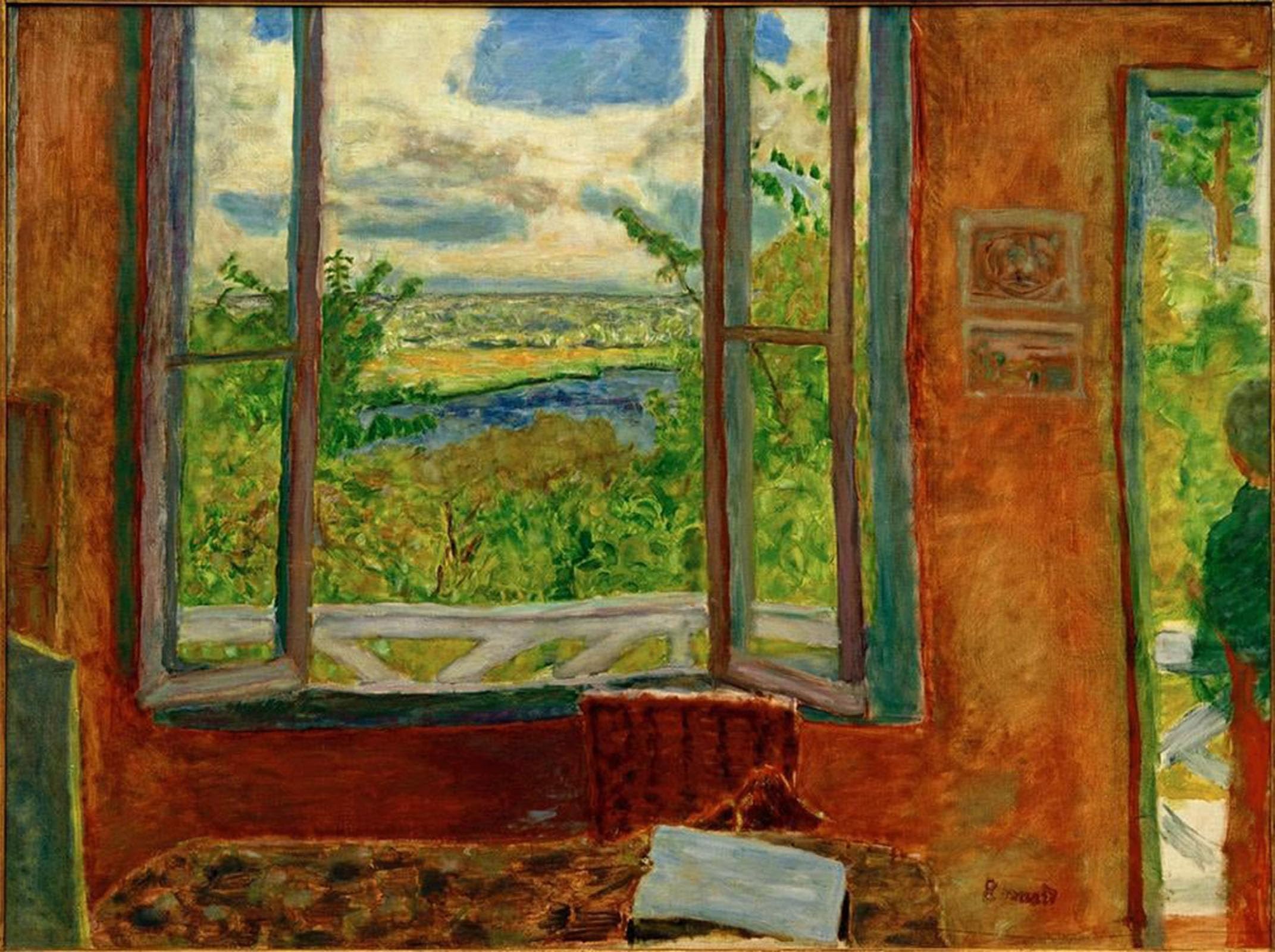 ARTXLXXBN Famous Print Painting Colorful Art Print Open Window To The Seine by Pierre Bonnard Canvas Art Decorations for Home Decor 60x90cm