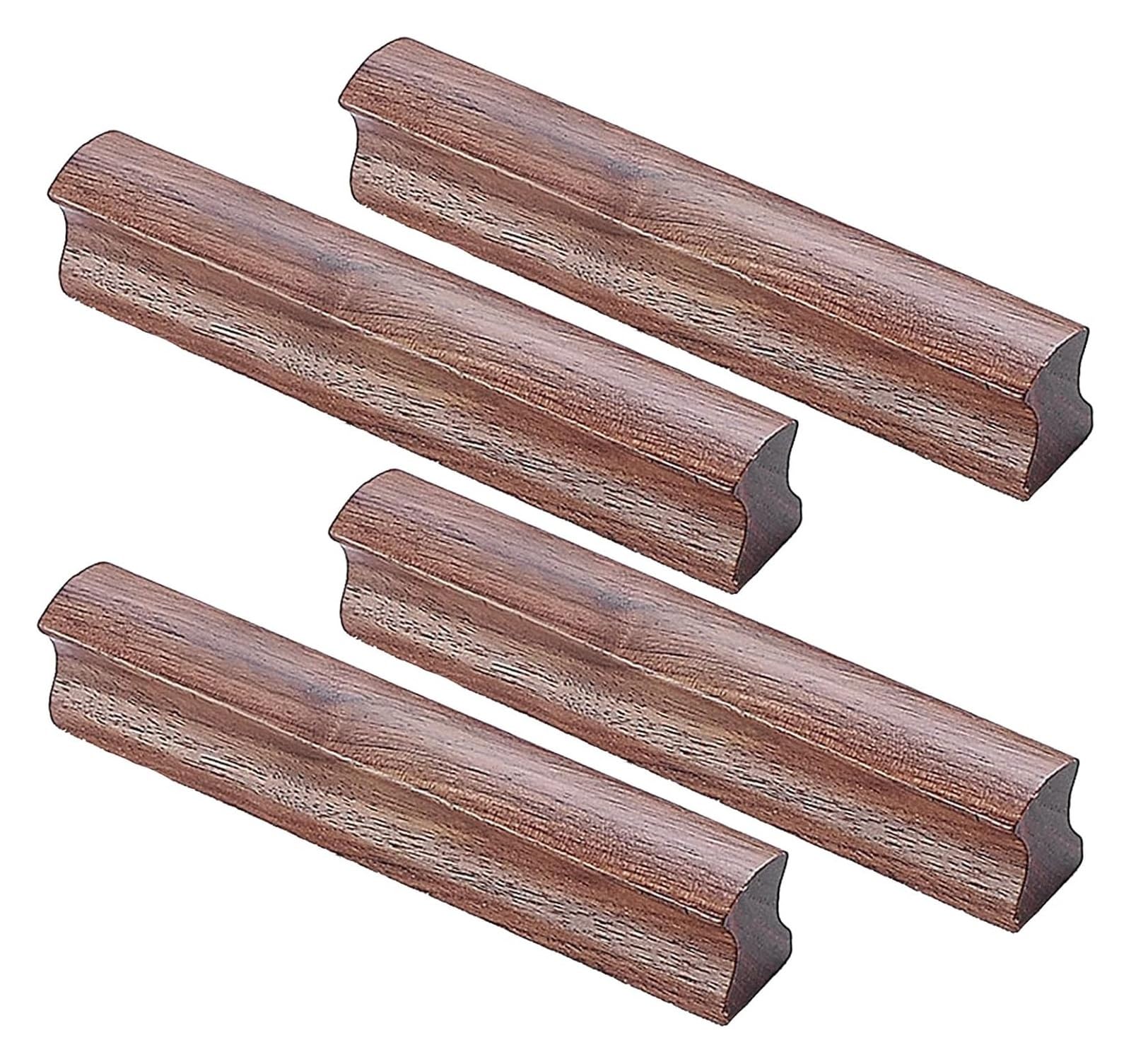 Mbhhu One Color Hidden Drawer Pulls，4 Pcs Beech Wood Drawer Pull Handles Wooden Cupboard Handles Wood Kitchen Pulls Handles Modern Hardware Pull Handle,With Screws,For Kitchen Cabinets(Hole Spacing 96Mm)